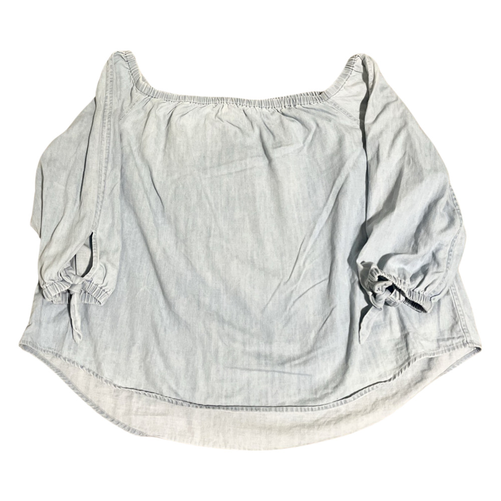 Vineyard Vines Light Wash Off-Shoulder Peasant Blouse